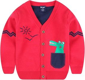img 4 attached to Tailloday Childrens Sweatshirts Dinosaur Cardigan Boys' Clothing ~ Sweaters