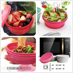 img 2 attached to 🥣 IYYI ME.FAM 800ML Silicone Collapsible Bowl with Lid - Folding Travel Bowl for Camping, Hiking, Heat Resistant and Expandable