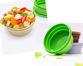 img 1 attached to 🥣 IYYI ME.FAM 800ML Silicone Collapsible Bowl with Lid - Folding Travel Bowl for Camping, Hiking, Heat Resistant and Expandable