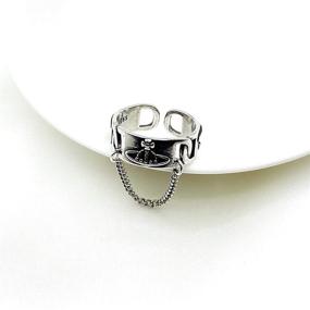 img 1 attached to 🪐 Серебряное кольцо с подвеской в виде планеты Сатурн на цепочке и длинными кистями: Lux & Dolls