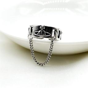 img 2 attached to 🪐 Серебряное кольцо с подвеской в виде планеты Сатурн на цепочке и длинными кистями: Lux & Dolls