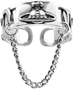 img 4 attached to 🪐 Серебряное кольцо с подвеской в виде планеты Сатурн на цепочке и длинными кистями: Lux & Dolls