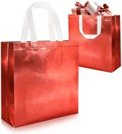 👜 16pcs glossy reusable non-woven tote bags: foldable grocery shopping bags with handles logo