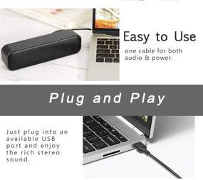 img 2 attached to 🔊 HONKYOB USB Computer Speakers: Powerful Portable Mini Sound Bar for Windows PC, Laptops & Desktops with Stereo Sound