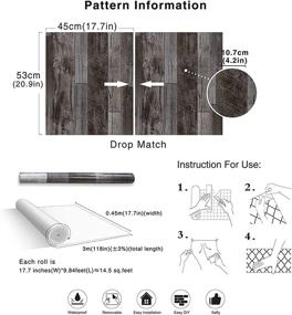 img 1 attached to 🏠 HaokHome 92048-1 Peel and Stick Wood Plank Wallpaper Shiplap 17.7in x 9.8ft Grey Vinyl - Easy Self-Adhesive Décor Solution