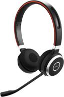 jabra evolve 65 uc wireless headset, stereo with link 370 usb adapter - 🎧 bluetooth headset with exceptional wireless performance, passive noise cancellation, long-lasting battery, stereo speaker, model 6599-829-409 logo