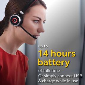 img 1 attached to Jabra Evolve 65 UC Wireless Headset, Stereo with Link 370 USB Adapter - 🎧 Bluetooth Headset with Exceptional Wireless Performance, Passive Noise Cancellation, Long-lasting Battery, Stereo Speaker, Model 6599-829-409