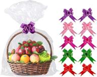 basket packaging cellophane ribbon inches logo