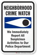 neighborhood crime watch immediately suspicious logo