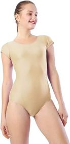 img 4 attached to Aoylisey Women Short Sleeve Leotard Sports & Fitness in Other Sports