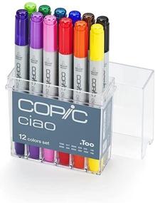 img 4 attached to Copic Ciao Set Alcohol Marker, 12 Colors, Basic, Quantity