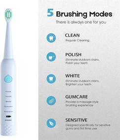 img 3 attached to Sonic Rechargeable Electric Toothbrush: 5 🦷 Modes, 2 Mins Timer, Dentists Recommend, Waterproof