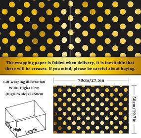 img 3 attached to Whaline Gift Wrapping Paper Set: Black Gold Foil Patterns, 5 🎁 Designs, 10 Sheets - Perfect for Gift Packaging, Birthdays, Graduations, and Crafts!