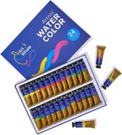 🎨 artwhale artists' watercolor paint set - professional quality 24 colors in tubes (15 ml/ 0.5 oz) - ideal for artists, beginners, students, & hobby painters logo