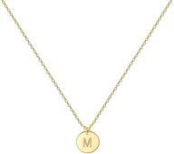 🌟 18k gold plated stainless steel coin pendant heart letter necklace - momol gold initial necklace for women and girls - delicate disc pendant personalized name necklace logo