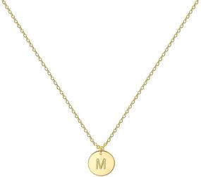 img 4 attached to 🌟 18K Gold Plated Stainless Steel Coin Pendant Heart Letter Necklace - MOMOL Gold Initial Necklace for Women and Girls - Delicate Disc Pendant Personalized Name Necklace