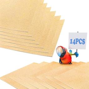 img 4 attached to 🐯 14 PCS Flying Tiger Gravel Paper for Bird Cages - 11x17 Inch Liner Paper, Special for Sea Sand Bird Cage
