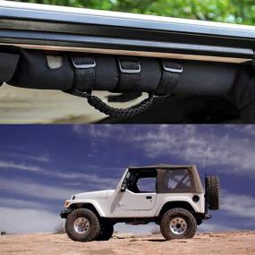 img 3 attached to 🚙 HIIXHC Roll Bar Grab Handles for Jeep Wrangler: Premium Rope Grips for YJ TJ JK JL, Gladiator JT - Interior Accessories (2-4PCS)