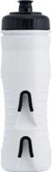 🧺 cageless insulated water bottle, 525ml, white/black - fabric logo