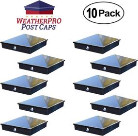 img 1 attached to 🔲 10 Pack Black Powder Coated Aluminum Fence Post Cap (3 1/2") - Ideal for Mailboxes, Lamp Posts, Decks, Docks, Piling Caps