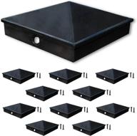 🔲 10 pack black powder coated aluminum fence post cap (3 1/2") - ideal for mailboxes, lamp posts, decks, docks, piling caps логотип