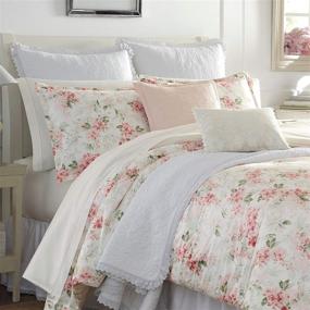 img 2 attached to 🌸 Laura Ashley Wisteria Collection: King Size Blush Luxury Comforter Set – Premium Soft Bedding with Stylish Delicate Design, Perfect for All Seasons and Home Décor