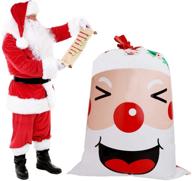 🎅 veylin large christmas plastic gift bags with tags for xmas gift wrapping (56in) - santa themed logo