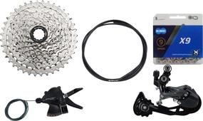 img 4 attached to Upgrade Your Shimano M2010 with JGbike 9 Speed 1x9 🔧 Groupset: Right Shift Lever, Shadow Rear Derailleur, 11-40T Cassette, and X9 Chain