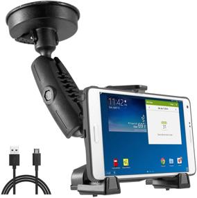 img 4 attached to iBOLT xProDock NFC Bizmount - Ultimate Phone Holder/Mount with Heavy Duty Suction Cup Base and 1.5m USB-C Cable: Ideal for Telematic Commuters, Fleets, Cars, Large Trucks, Vans