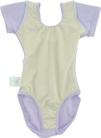 img 2 attached to 🩰 Dancina Short Sleeve Cotton Ballet Leotard for Girls Ages 2-10: Comfortable & Stylish!