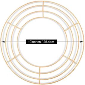 img 3 attached to 🎄 Set of 3 Gold Metal Wire Wreath Frames - 10 Inch for Christmas, Valentines, St. Patrick's Day Decorations, Floral Arrangements, Crafts, DIY