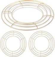 🎄 set of 3 gold metal wire wreath frames - 10 inch for christmas, valentines, st. patrick's day decorations, floral arrangements, crafts, diy logo