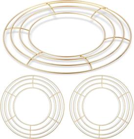img 4 attached to 🎄 Set of 3 Gold Metal Wire Wreath Frames - 10 Inch for Christmas, Valentines, St. Patrick's Day Decorations, Floral Arrangements, Crafts, DIY