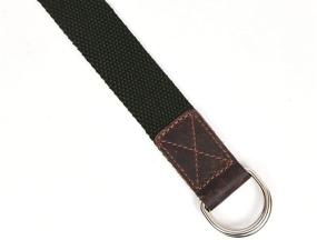 img 3 attached to 👖 Caramel Canvas D Ring Men's Belts by Aaron Leather