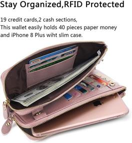 img 2 attached to 💼 YALUXE Genuine Leather Wristlet Wallet: Multi-Card Case with Double Zipper and Card Slots