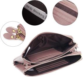 img 1 attached to 💼 YALUXE Genuine Leather Wristlet Wallet: Multi-Card Case with Double Zipper and Card Slots