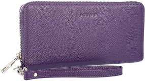 img 1 attached to 👛 AGBIADD Plus Size RFID Blocking Women's Wallet: Genuine Leather Zip Around Clutch – Large Travel Purse (Purple) – Stylish and Secure