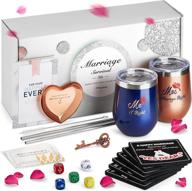 🎁 ultimate engagement gift: the marriage survival kit! ideal bridal shower, wedding & anniversary gifts for her - includes free ring dish, coasters, bottle opener логотип