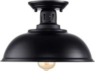 black farmhouse semi flush mount ceiling light fixture - industrial decor ✨ lamp for kitchen island, bedroom, living room, foyer, hallway, entryway, office, closet - hmvpl логотип