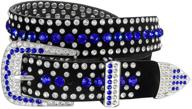 👢 studded suede leather western cowgirl bling belt - 1-1/4&#34; (32mm) wide, italian calfskin dress belt - 1&#34; (25mm) wide logo