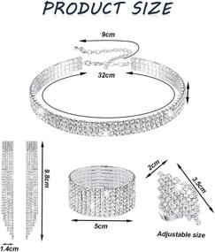 img 3 attached to Браслет, ожерелье и серьги с ринестонами Hicarer
