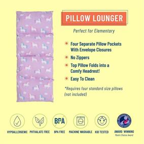 img 3 attached to 🦄 Wildkin Kids Pillow Lounger: Travel-Friendly Lounger for Boys and Girls | Sleepover Essential (Unicorns)