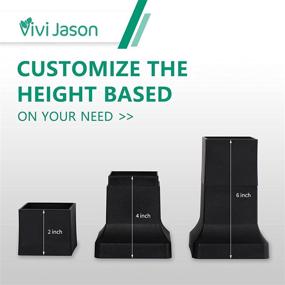 img 3 attached to 🛏️ VIVIJASON Heavy Duty Bed Risers: 6 inch Stackable Furniture Riser Set of 4 - Adjustable Lifter for Sofa, Couch, Table, and Chair (2, 4 or 6 inch Height)