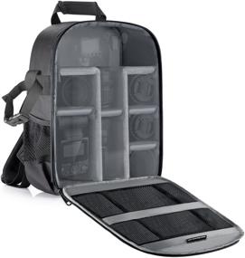 img 4 attached to 🎒 Durable Neewer Camera Bag: Water Resistant Shockproof Backpack for SLR, DSLR, Mirrorless Camera and Accessories - Gray Interior