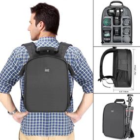 img 3 attached to 🎒 Durable Neewer Camera Bag: Water Resistant Shockproof Backpack for SLR, DSLR, Mirrorless Camera and Accessories - Gray Interior