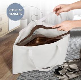 img 1 attached to 🛍️ Space Saver Triangle Bag with Handles for Hangers Organization, Neat Closet Storage Solution