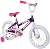 🚲 dynacraft magna kids bike girls 16 inch wheels with training wheels for ages 4 and up - purple, teal, and pink logo