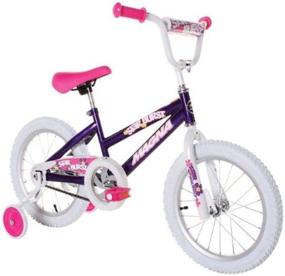 img 2 attached to 🚲 Dynacraft Magna Kids Bike Girls 16 inch Wheels with Training Wheels for Ages 4 and Up - Purple, Teal, and Pink