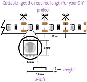 img 2 attached to USB Black Light Strip 2M/6.6ft - 120 SMD5050 LEDs - 395nm-405nm Blacklight for Fluorescent, 3D Print Curing, Computer Case, UV Poster, UV Body Paint & Room Décor (Non-Waterproof)