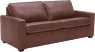 🛋️ rivet andrews contemporary top-grain leather sofa, 82 inches wide, dark brown - amazon brand logo